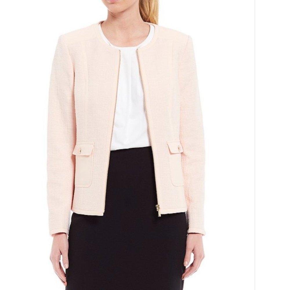 Karl Lagerfeld Textured Jacquard Orange Jacket. Size 10. Classy  rare